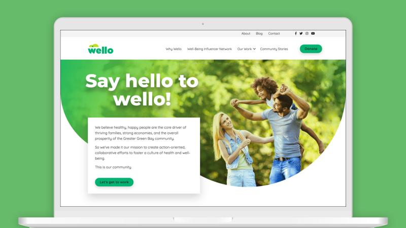 Wello website on laptop